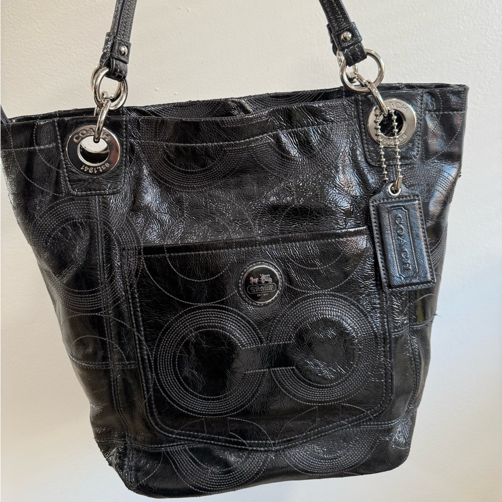 Coach Alex Patent Leather Tote Bag